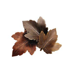 K & T Maple Leaf Brooch Pin Leaves Artisan Bronze Colored